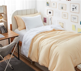 Dorm Haul - Cozy Twin XL College Comforter - Shortbread/White