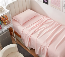 Cute Dorm Room Decor Pink Twin XL Sheets Deep Pocket Fitted Sheet Extra Long College Bedding