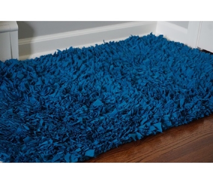 Jersey Knit Cotton Dorm Rug - Ocean Blue Dorm Essentials