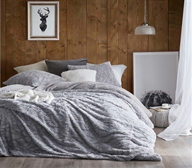 Neutral Gray College Duvet Cover Set for Dorm Comforter Insert High Quality Bedding Essentials