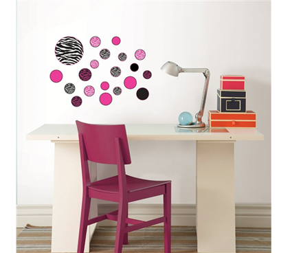 Zebra Dotty Pink Foil - Peel N Stick - Decorate Your Dorm Room