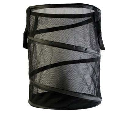 Large Mesh Pop Open Spiral Hamper - Black Dorm Essentials College Supplies