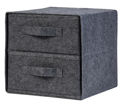 Collapsible Storage Box with Handles - Gray Felt