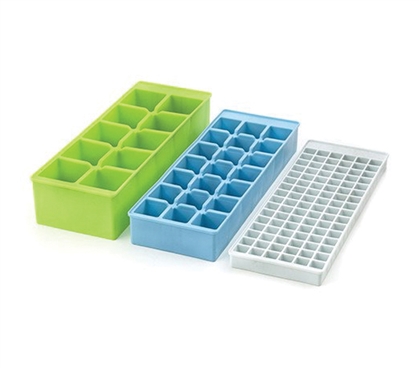 Set of Three Dorm Ice Trays Sized Compact for Compact College Mini Fridges