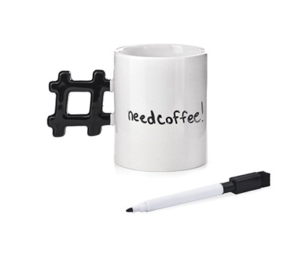 Fashionable Hashtag Dorm Room Coffee Mug for Upcoming College Students