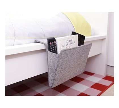 Gray Felt Bedside Caddy Dorm Necessities College Supplies Dorm Room Decor