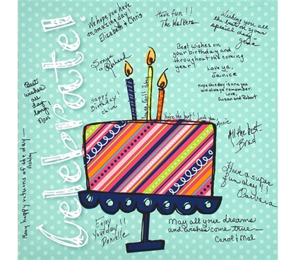 Canvas Kudos - Signable Wall Canvas - Celebrate Cake Design