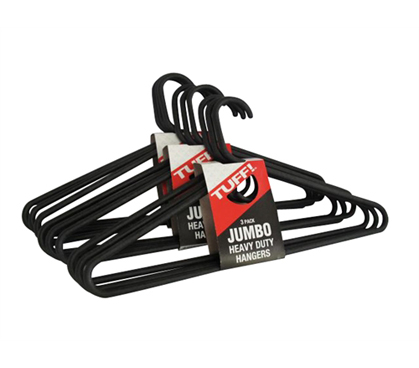 Needed For Every College Closet - Jumbo Thick Black Hangers 9 Pack - Dorm Closet Organizers