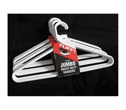 Jumbo Thick White Hangers 9 Pack - Needed For Every College Closet