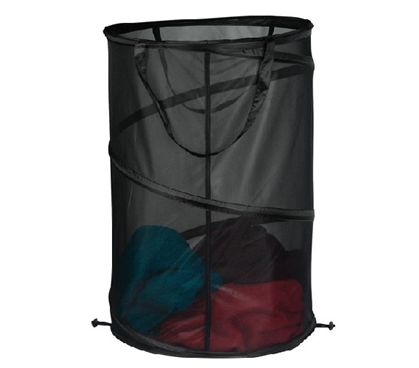 Pop Up Black Micro Mesh Dorm Laundry Hamper Dorm Essentials