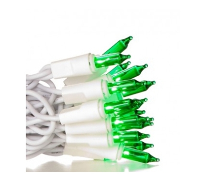 Mini Dorm Lights - Green - White Wire