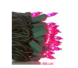 Mini Dorm Lights - Pink - Green Wire