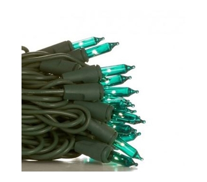 Mini Dorm Lights - Teal - Green Wire