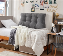 Rainha Bed 2 Sofa - Slouchback Pillow Cushion - Dark Gray Boucle