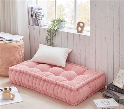 Rainha - Ultra Thick Tufted Floor Pillow - Peachy Pink