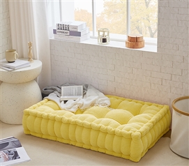 Extra Large Floor Cushion Dorm Room Seating Yellow College Decor Pouf Chair Sitting Pillow