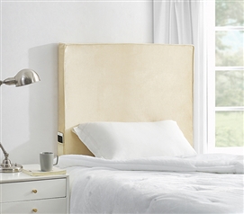 Velvet Dorm Headboard Twin XL Rectangle Headboard with Ties Pillow Style Headboard with Pockets