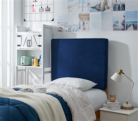 Guys Dorm Decor Dark Blue Headboard Cushion Pillow Wall Panel Twin XL Bedding Essentials