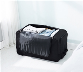 Duffle Style Rolling Dorm Trunk with Wheels and Extendable Trolley Handle for Easy Dorm Item Transport