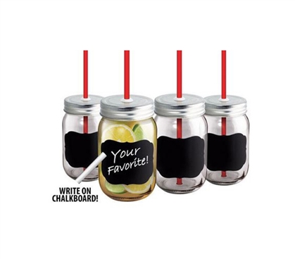 Chalkboard Beverage Jars - Set Of 4