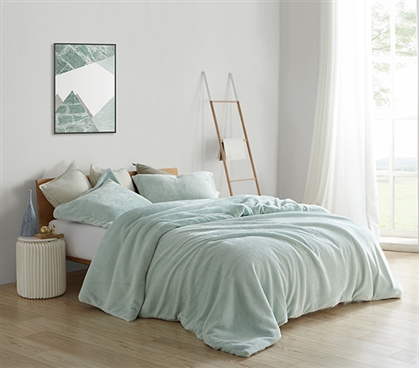 Twin Extra Long Bedding Mint Green Dorm Room Decor Pastel College Duvet Cover Set