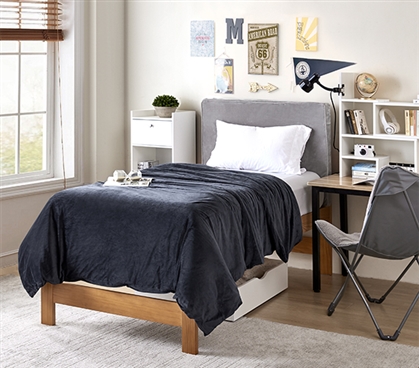 Twin XL 17 lb Weighted Comforter with Velvet Duvet Cover Blanket Insert Dorm Bedding Essentials