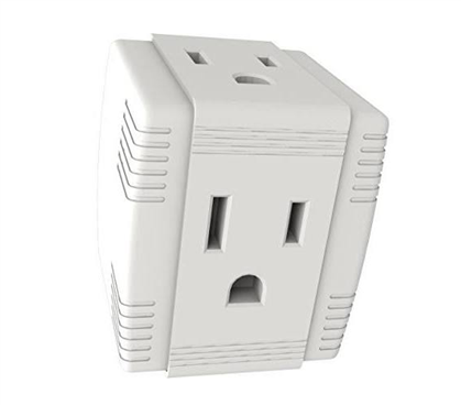 3-Outlet Grounded Cube Adapter - White