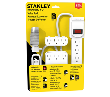 5-Piece Surge Protector Power Pack - White