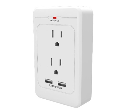 Surge Pro 2 Outlet Surge Adapter With 2 USB Must Have Dorm Room Gadgets Dorm Essentials