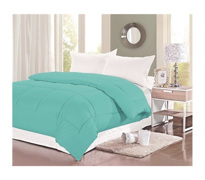 400 TC Natural Cotton Twin XL Comforter - College Ave - Aqua Haze - College Bedding