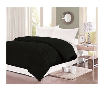 Natural Cotton Twin XL Comforter - College Ave - Black