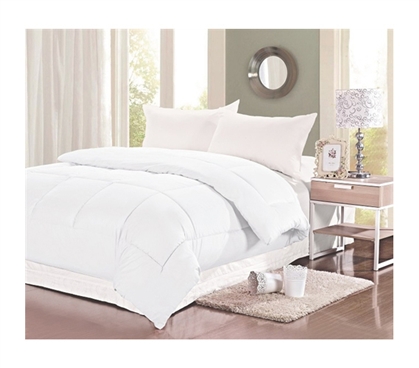 Natural Cotton Twin XL Comforter - College Ave - White