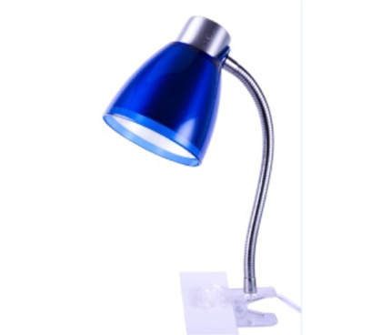 Long Neck Blue Clip Light - Gooseneck - Clips to dorm bedding and desks.