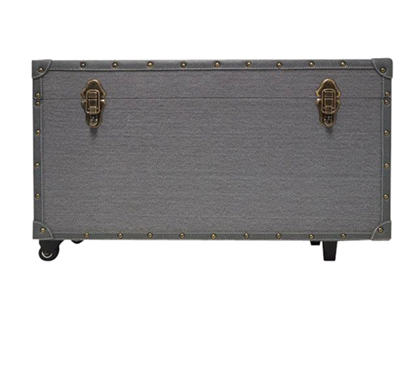 Rugged Dorm Trunk with Wheels - Gray With Gray Trim