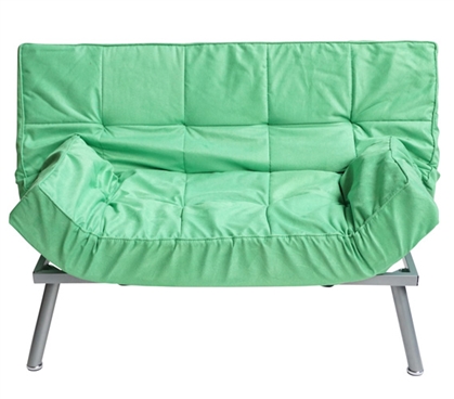 The College Cozy Sofa Mini-Futon Spring Green Dorm Furniture - Add More Seating