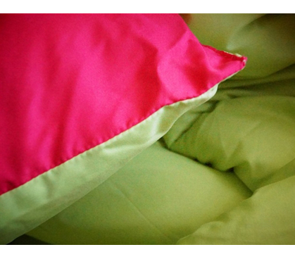 Two Colors To Choose - Pink/Lime Reversible College Comforter - Twin XL - Bedding For College Students