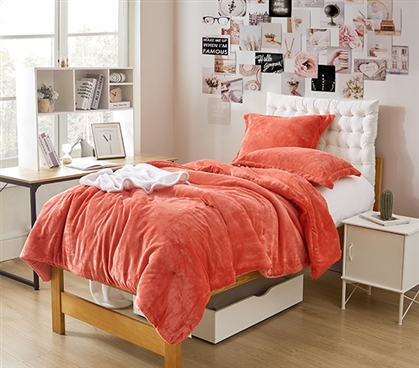 Coral Dorm Bedding Extra Long Twin Comforter Set College Bedspread Colorful Blanket