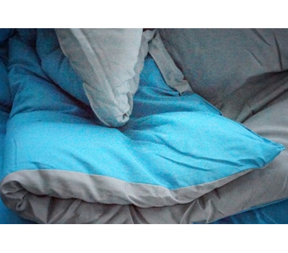 Has Two Cool Colors - Aqua Gray Reversible Comforter - College Comforters Are Essential