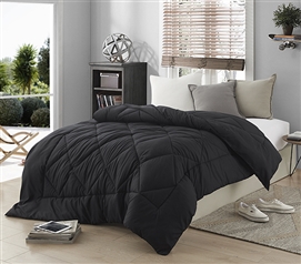 Dorm Bedding Black Comforter - Extra Long Twin Comforter for College Beds