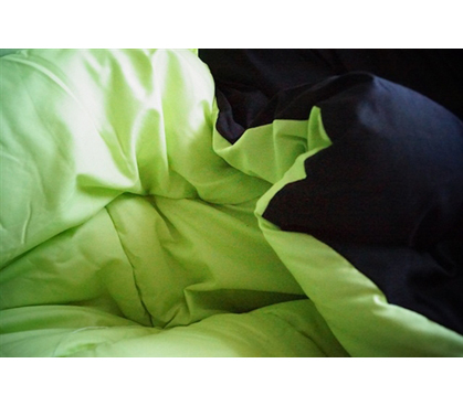 Lime/Black Reversible College Comforter - Twin XL Dorm Room Comforter