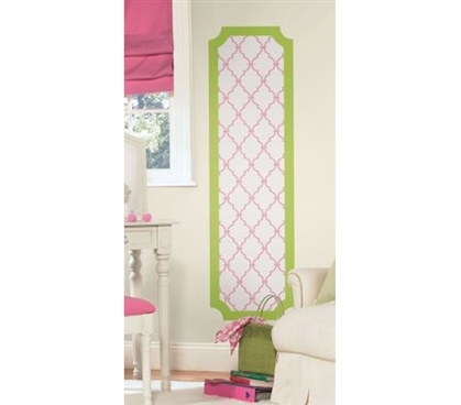 Peel N Stick - Pink And Lime Trellis Panel Decal