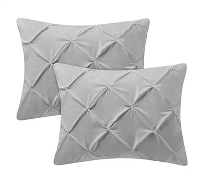 Decorative Pillow Shams Gray Dorm Room Bedding Cute Pillow Covers College Student Essentials