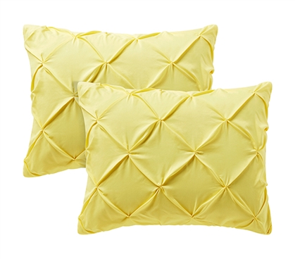 Limelight Yellow Pin Tuck Sham (2-Pack)