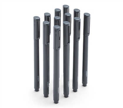 College Class and Dorm Desk Essential Dark Gray Ballpoint Pens with Black Ink