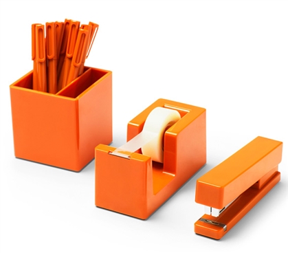 Starter Dorm Desk Bundle - Orange Dorm Essentials College Supplies