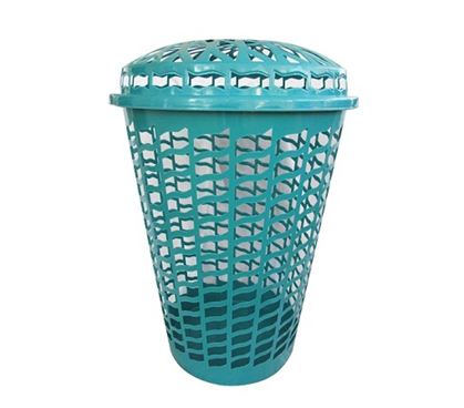 Holds Your Dirty Clothes - Tall Round Laundry Hamper - Aqua - Necessary Dorm Items