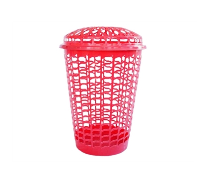 Tall Round Laundry Hamper - Red - Needed For College Laundry