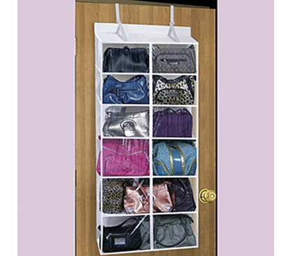 Must Have Dorm Organizer - Over the Door Purse Organizer - Keep Dorm Room Organized