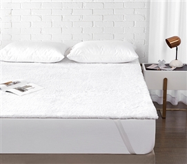 Dorm Bed Pad Full XL Mattress Topper Luxury Faux Fur Bedding College Essentials List
