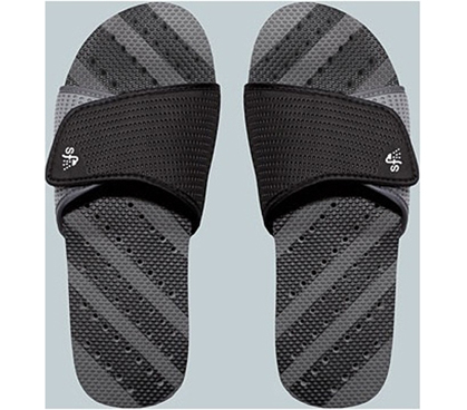 Showaflops - Men's Antimicrobial Shower Sandal - Black/Gray - Comfy Shower Sandals